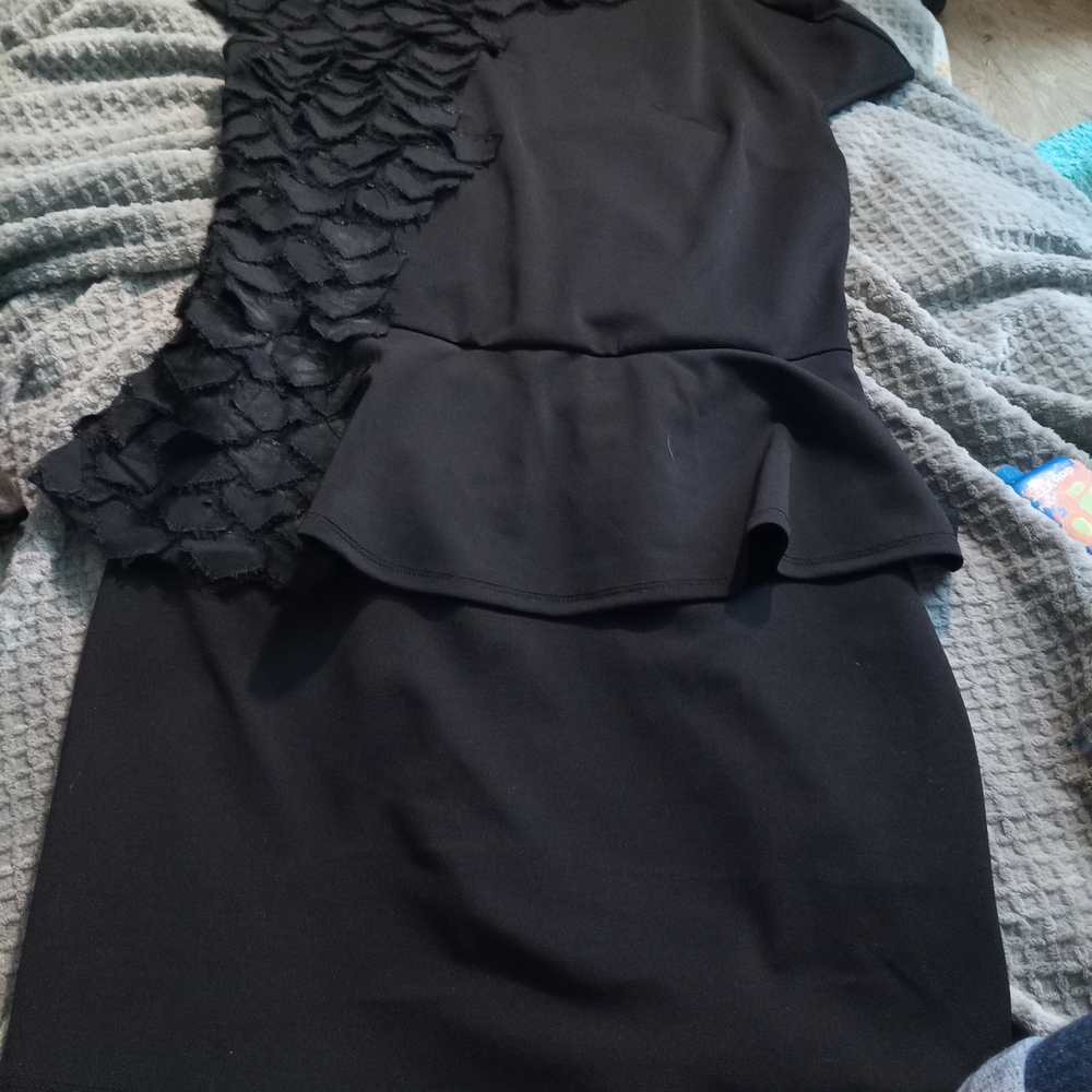 Elegant Black Ruffled Dress